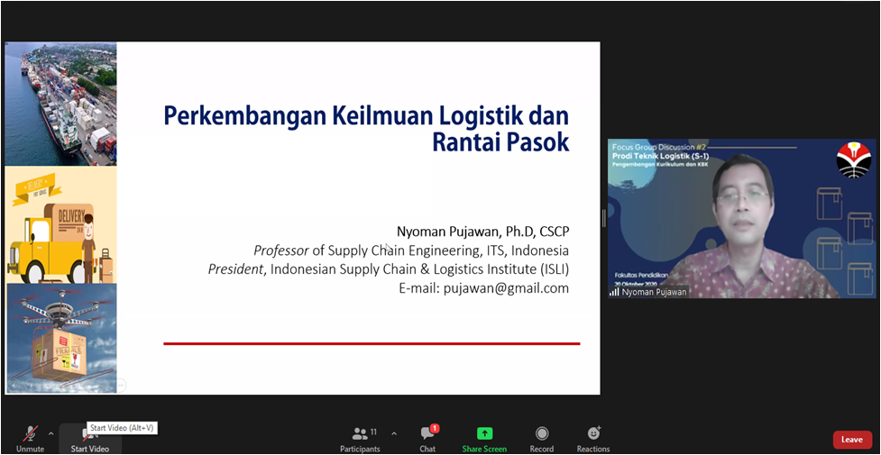 Read more about the article President Indonesian Supply Chain and Logistics Institute (ISLI) Menjadi Narasumber FGD Pengembangan Kurikulum dan KBK Program Studi Teknik Logistik